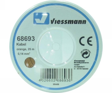 kabel 0,14mm 25m oranžový Viessmann 68693