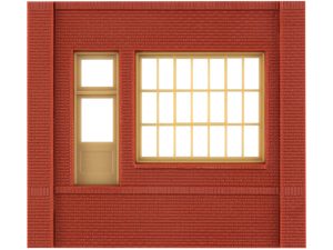 zeď se vstupními dveřmi a výlohou Woodland Scenics DPM30172