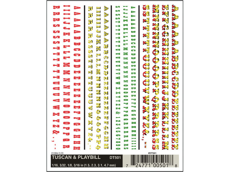 propisot písmena Tuscan & Playbill Woodland Scenics DT501