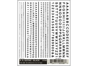 propisot písmena Gothic černá Woodland Scenics DT508