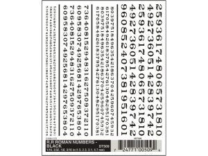 propisot čísla Roman černá Woodland Scenics DT509