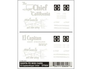 propisot na osobní a nákladní vozy Santa Fe Woodland Scenics DT604