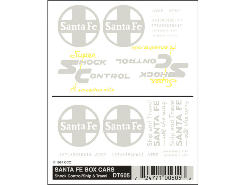 propisot na nákladní vozy Santa Fe Woodland Scenics DT605