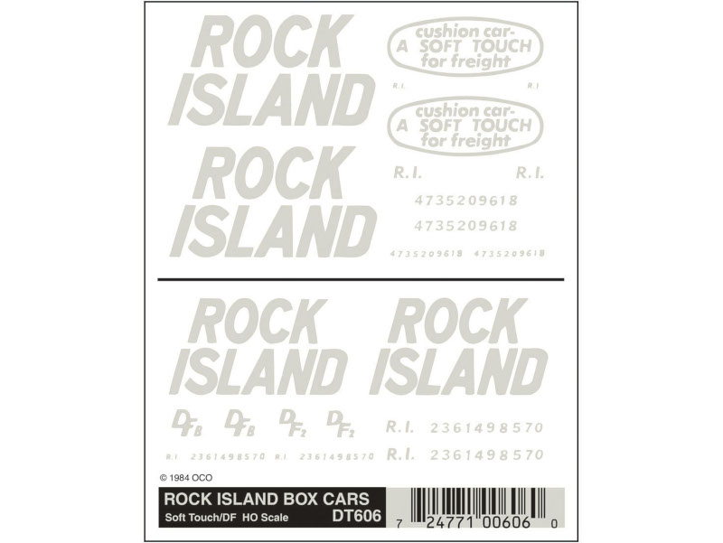 propisot na nákladní vozy Rock Island Woodland Scenics DT606